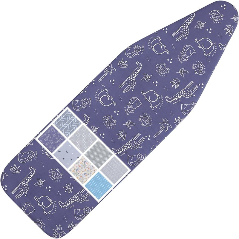 LCLW Ironing Board Cover and Pad Standard Size 15 x 54,3 Pairs of Hook and Loop Fastener Straps,Elastic Edges,Cotton Iron Board Cover with Scorch Resistant Thick Padding (Pattern B) - Image 1